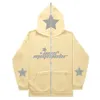 American Letter Star Imprimé Cardigan à capuche Sweat-shirt Y2K pour hommes Style coréen Casual Loose Oversize Design Niche Couple Manteau 240111