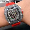 Jf RichdsMers Watch Factory Superclone factory Tourbillon Calidad superior Hongle Jdimension Black Technology Meter Magic Misma tabla de zafiro de fibra