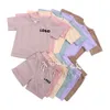 Zomer Tiener Outfits Kleding Effen Katoenen T-shirt Shorts Ademend Baby Pak Voor 9M13T Jongen Meisje Koreaanse Casual Set 240110