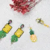 Dangle Earrings Bohemian Vintage Summer Fruit Pineapple-shaped Acrylic Drop Women Girls Colorful Crystal Beach Verano Jewelry