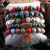 Armband RH Fashion Boho Jewelry Christmas Gift Natural Stone Glass Beaded Armband Set 5pc Stone Armband Set for Women Jewelry