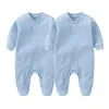 Born Baby Romper Algodón 23PCS Color sólido Ropa de niña unisex Conjunto Pijamas Oneck Boy Manga completa Otoño 240110