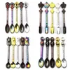 Colorful Multiple Styles Diamond Smoking Tobacco Wax Oil Rigs Spoon Shovel Dabber Scoop Hookah Bong Bubbler Snuff Snorter Sniffer Snuffer Dispenser Holder