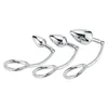 40/45/50mm Stainless Steel Metal Anal Hook with Penis Ring For Male Anal Plug Penis Chastity Lock Fetish Cock Ring 240110