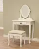 Frenchi Home Furnishing Vanity Set with Stool and Mirror