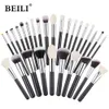 Pinsel Beili Schwarz Professionelles Ziegenhaar Make-up Pinsel Puder Foundation Kontur Concealer Augenmischung 15/25/30 Stück Make-up Pinsel Set