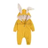 Spring Autumn born Baby Boys Rabbit Cartoon Hooded Rompers Infant Jumpsuits Easter Bunny Baby Romper Zipper born Clothes 240111