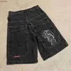 Erkek Şort Sokak Giyim Jnco Şort Y2K Pantolonlar Erkek Hip Hop Retro İskelet Grafik Baggy Denim Spor Salonu Şort Harajuku Gotik Erkekler Basketbol Kısa YQ240111