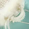 Borsa da sera con perline di cristallo Pochette da sposa con catena di perle Borsa a tracolla a catena fatta a mano Abito da sera a mano 240110