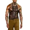 Tanktops voor heren Europese en Amerikaanse stijl herenvest Mesh transparant perspectief ademende trendy fitnesskleding