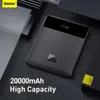 휴대폰 전력 은행베이스 우스 100W 파워 뱅크 2000mAh 유형 C PD 빠른 충전 파워 뱅크 휴대용 외부 배터리 충전기 100W CABLEL240111