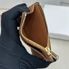 Porte-cartes en cuir lisse pour hommes et femmes, portefeuille de styliste à fermeture éclair marron, Mini portefeuille de luxe pour femmes, sacs Triomph