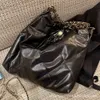 Ch deri çanta zinciri tasarımcı çanta çanta cc tote vintage tote alışveriş çantası büyük kapasite deri 22bag çöp torbası debriyaj omuz çantaları bayanlar lüks el 3ee4