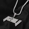 Halsband The Bling King Custom Initial Letter Name Iced Out Bling Cubic Zirconia Pendant Chain Halsband Hiphop Punk Jewelry for Gift