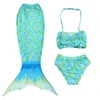 set 2020 new children's threepiece mermaid swimsuit bikini set new hot cute girl swimsuit fishtail bikini swimsuit