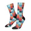 Men's Socks All Seasons Crew Stockings Azul The Tiles Inspired Art Harajuku Casual Hip Hop Long Accessories For Men Women Gifts