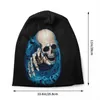 Berets gótico esqueleto morte crânio crânios gorros bonés hip hop inverno quente mulheres chapéu de malha adulto unisex halloween magia bonne yera