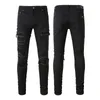 Amirs jeans designer mens jeans lila märke jeans high street hole stjärna lapp mäns kvinnor amirs stjärna broderi panel byxor sträcka smala fit byxor jean byxor