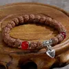 Strand YUOKIAA Vintage Classico Bodhi Naturale Agata Rossa Perline Bracciale con Ciondoli Amore Meditazione Yoga Spirito Buddha Gioielli Regalo