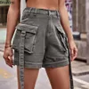 Jeans nuovi 2023 pantaloncini estivi da donna pantaloni in denim a gamba larga a vita alta tasche coreane design casual