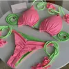 Para praia seksowne push u up stnie strojów kąpielowych Kobiety Brazylijski bikini bandaż kąpiel kantarski kantar