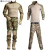 Tute tattiche Airsoft Paintball Uomo Abbigliamento militare Uniforme da combattimento Camicia lunga Tuta da caccia all'aperto Abbigliamento militare Pantaloni Pad 240110