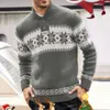 Men's Autumn And Winter New Fashion Pullover Sweater Long Sleeved Christmas Jacquard Knitted Sweater For Men