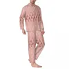 Pyjamas de vêtements de nuit pour hommes Homme élégant or rose métallique vêtements de nuit paillettes roses arbres de Noël ensembles de pyjama décontractés costume de maison surdimensionné confortable