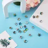 Pendant Necklaces Pandahall 100Pcs/Box Mixed Color Star Shape Electroplated Glass Charms Silver Plated Bottom Pendants For Jewelry Making