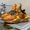 Y3 Kaiwa hommes baskets à semelles épaisses chaussures de Jogging Orange femmes chaussures de sport en cuir à lacets chaussures de course Sneaker