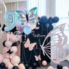 Party Decoration 9pcs/set Giant Butterfly Foil Balloons 40inch 1-9 Digitals Blue Number Ballon Birthday Baby Shower Supplies