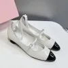 2024 Kitten Heels Mary Jane Sandals Women Lady Girls Low Heel Cap Toe Suede Patent Mocassin Ballerina Designer Shoes Ballet Flats Slide