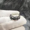 Anéis de cluster vintage aço inoxidável para homens mulheres cor prata punk motociclista legal streetwear menino homem designer jóias presente de feriado 2024