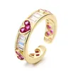 Band Rings Nouveau luxe 2 pièces ensemble d'anneaux forme carrée femmes bague de mariage brillant zircon cubique élégant mariée mariage fiançailles bijoux J2240111