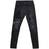 Jeans pour hommes Designer Luxe 2023 Marque tendance saisonnière pour l'industrie lourde Hot Diamond Impression Mode Élastique Slim Fit Polyvalent Pantalon Noir STCK