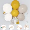 Party Decoration 108Pcs Yellow Balloons Garland Kit Mustard Sand White Pastel Ballons For Birthday Baby Shower Gender Reveal Deco