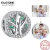 Grânulos Eleshe Personalizado Foto Personalizada DIY Fine Bead 925 Sterling Silver Family Tree Charms Fit Pulseira Original DIY Jóias Fazendo