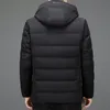 Winter white duck down down jacket for men's short hooded new winter warm jacket trend for middle-aged and elderly people
