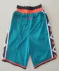 شورتات جديدة 1996 All Stars Team Shorts خمر Baseketball Shorts Zipper Running Clothes Teal Green Color فقط بحجم SX6112964