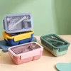 Boîte à déjeuner portable, sacs à déjeuner pour enfants, école, bureau, boîte à bento avec vaisselle, sac thermique, kit complet, chauffage au micro-ondes 240111
