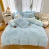 Housse de couette en peluche chaude d'hiver rose romantique princesse vison velours moelleux flanelle housse de couette ensemble de literie de luxe King Size 240111