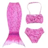 set 2020 new children's threepiece mermaid swimsuit bikini set new hot cute girl swimsuit fishtail bikini swimsuit