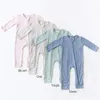 Baby Romper Bambu Fiber Baby Boy Girl Clothes Born Zipper Footies Jumpsuit Solid Long-Sleeve Baby Clothing 0-24m 240111