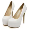Dress Shoes Women Pumps Fashion Classic Patent Leather High Heels Nude Sharp Head Paltform Wedding Plus Size 35-44
