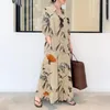 Casual Dresses Fashion Clothes Ethnic Style Streetwear Elegant Print Vintage Dress For Women Loose Clothing Long