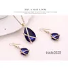 Designer Stud Earrings Diamond Crystal Drop Necklace Jewelry Sets Ear Cuff Pendant Chains Wedding Gift for Women