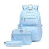 Mochilas escolares 3 unids/set para niñas, mochila para estudiantes adolescentes con estuche para lápices, fiambrera para niños