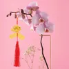 Trädgårdsdekorationer 10 datorer gulddekor drake år hänge traditionella hängsmycken ornament hängande kinesiska