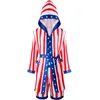 Tracksuits masculinos 2024 Halloween Boxing Set American Star Vermelho e Azul Listrado Robe Desempenho Terno