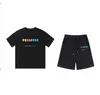 Herren TRAPSTARf T-Shirts Trainingsanzüge T-Shirt Designer Stickerei Brief Luxus Trapstar Trainingsanzüge Regenbogenfarbe Sommer Sport Mode Baumwollkordeloberteil Kurzarm